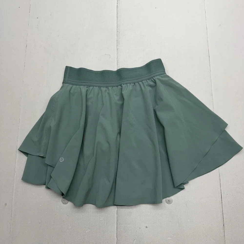 Lululemon Skort Womens 4 Green Athletic Tennis Running Layered Built In Shorts
